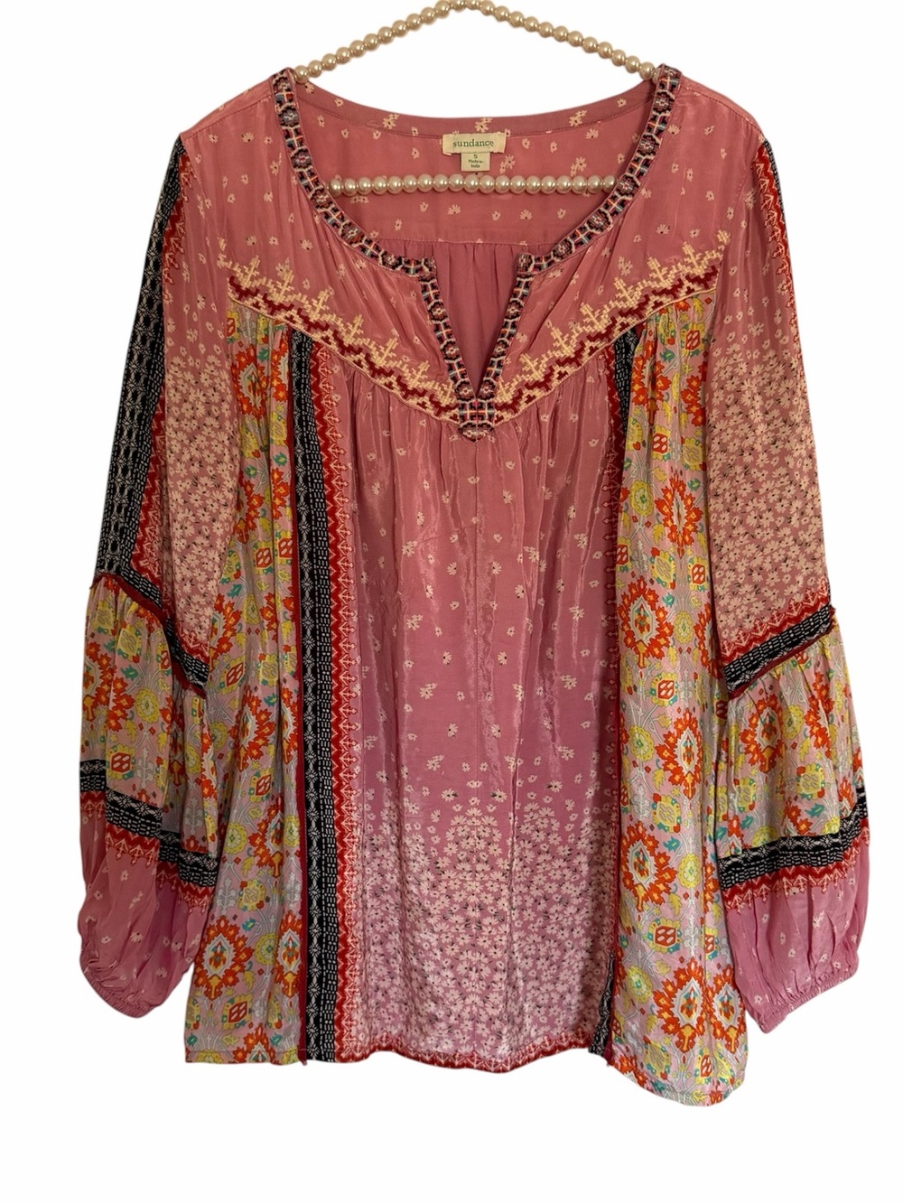 Sundance Rose Mixed-Print Boho Tunic - Picture 2 of 10